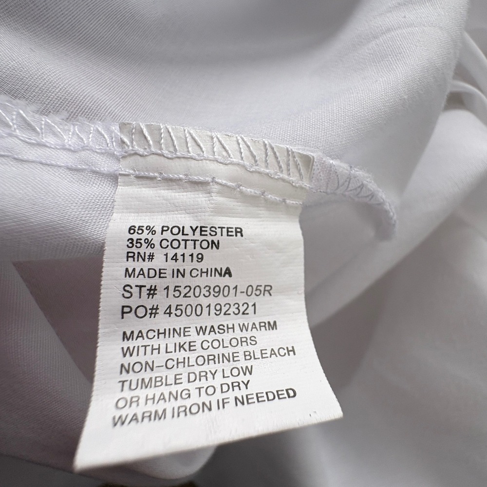 Ely Cattleman Long Sleeve White Western Pearl Snap Shirt W/Rose Embroidery,Large - Picture 9 of 9